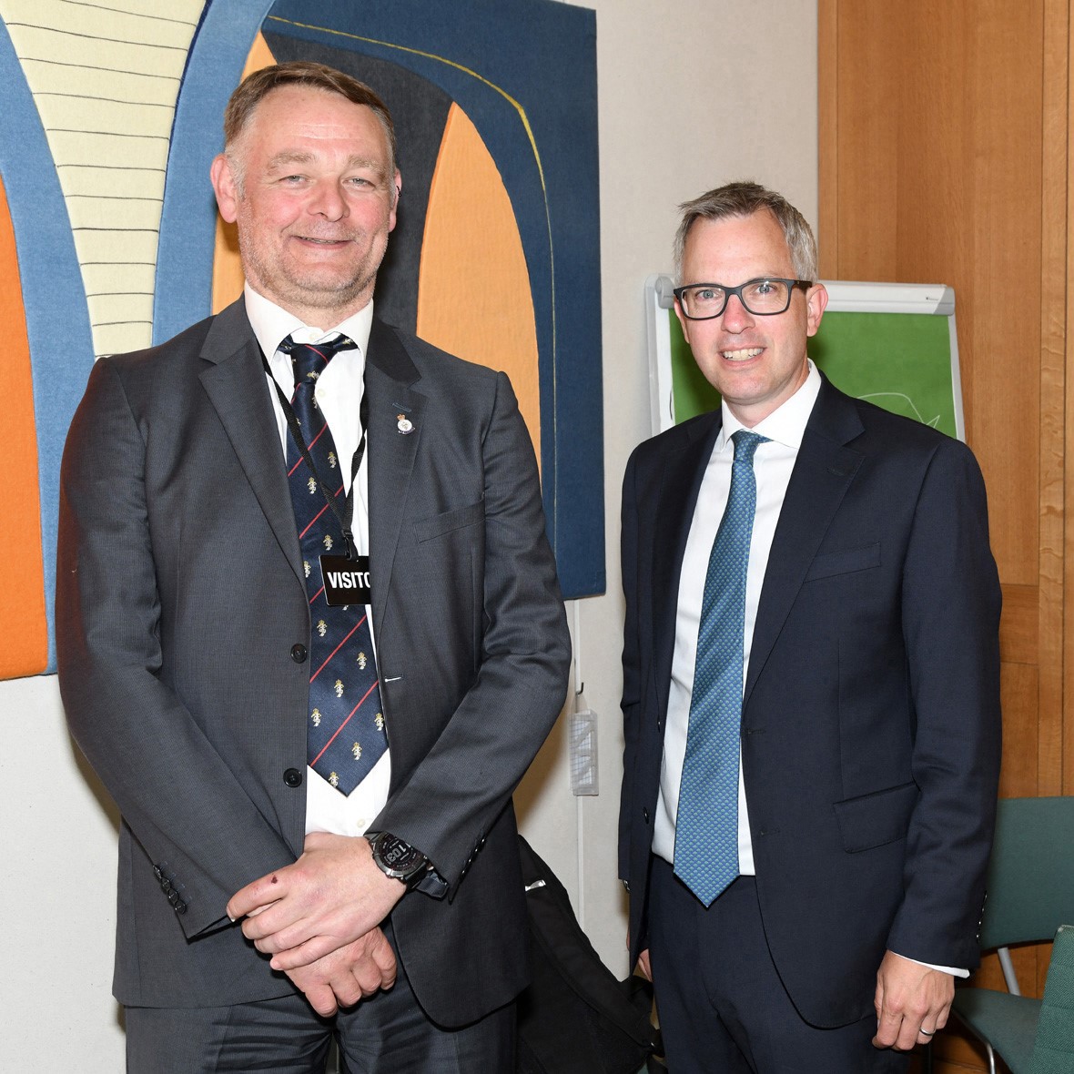 Military veteran Scott Cooper, now of Forestry England, with his MP, James Wild